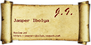 Jasper Ibolya névjegykártya